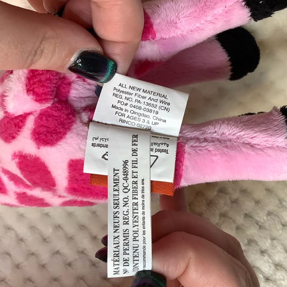 Adventure Planet Pink Plush Giraffe Stuffed Animal Toy Wired Legs - Picture 11 of 13